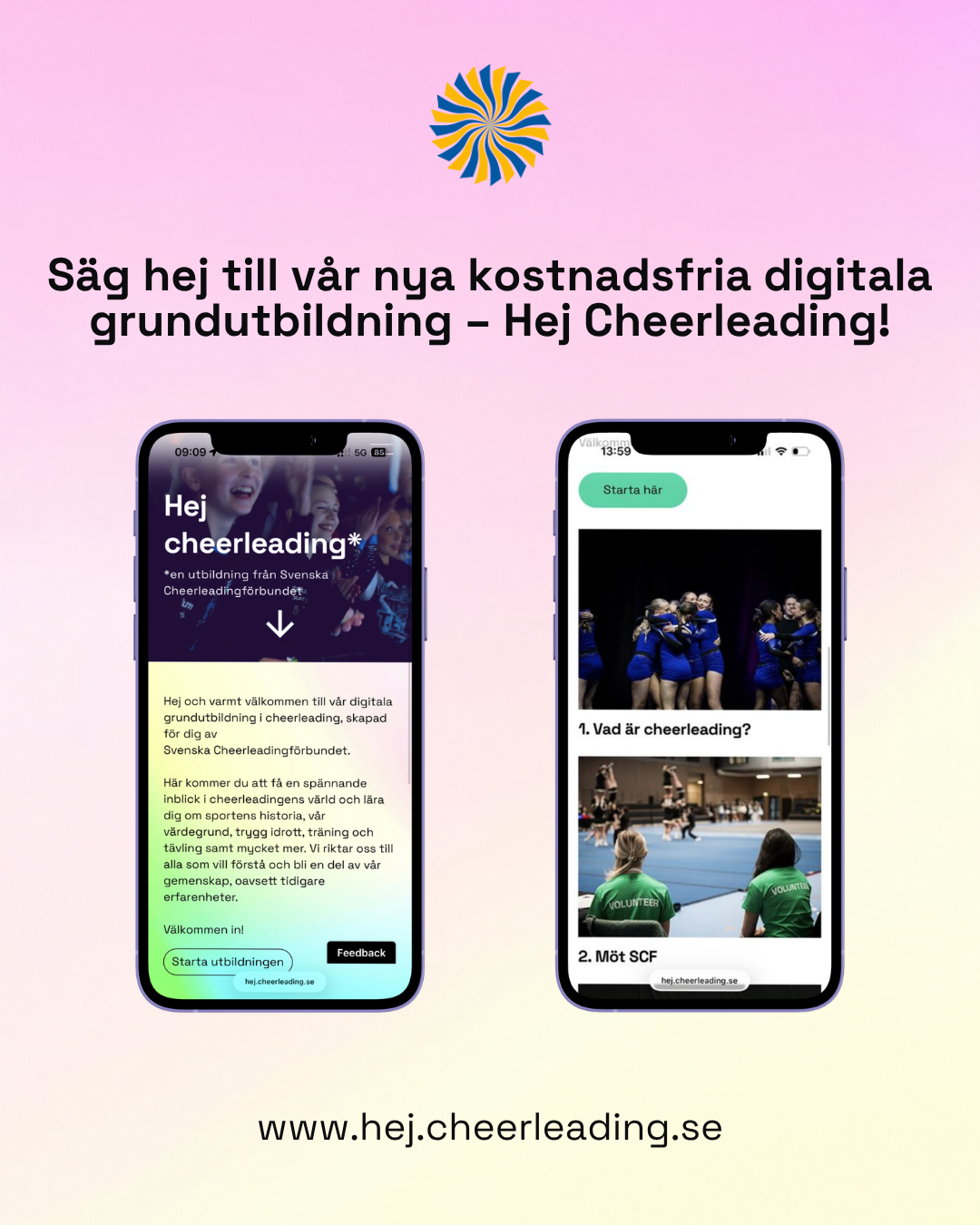 Säg hej till vår nya kostnadsfria digitala grundutbildning – Hej Cheerleading
